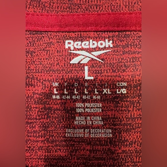 Reebok Heathered Short Sleeve Tee Garnet Heather Mens large - Picture 3 of 3
